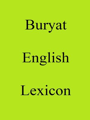 cover image of Buryat English  Lexicon